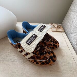 Adidas Leopard Pattern Sneakers with Blue Lining